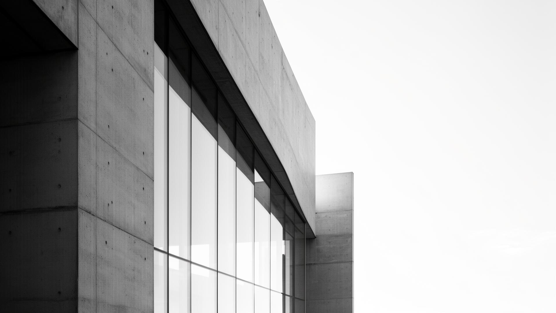 Architecture contemporaine en béton et verre